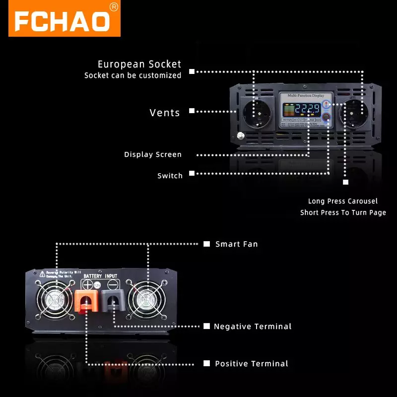 FCHAO 800 Watt Modifizierter Sinus-Wechselrichter